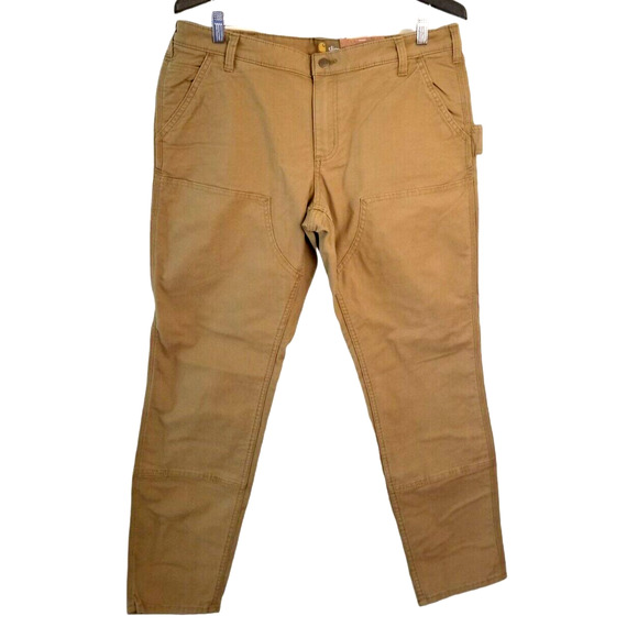 Carhartt Crawford Double Front Women's Pants Sz 16 R 38x30 Slim‎ Fit Rugged Flex - Picture 4 of 9